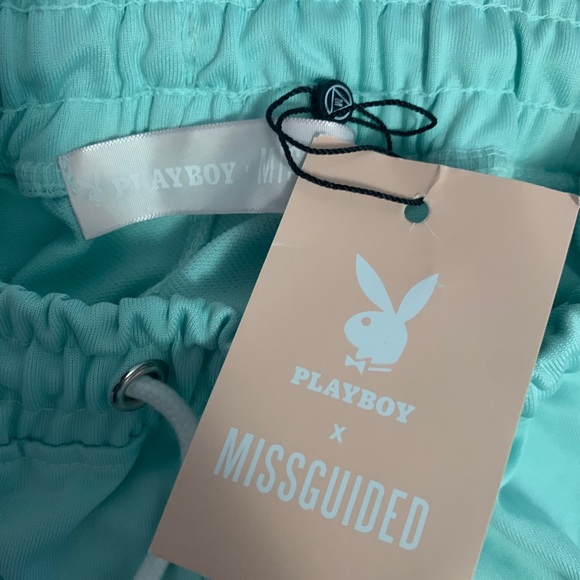 US 4 | UK 6 Playboy x Missguided Mint Colorblock Trousers - Picture 2 of 3